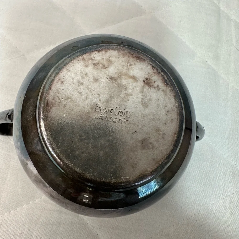 Vintage 1950’s Empire Crafts Quadruple Silver Plated Sugar Bowl Cup